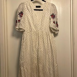 Hatch Embroidered Maternity Dress Sz 2/M - image 1